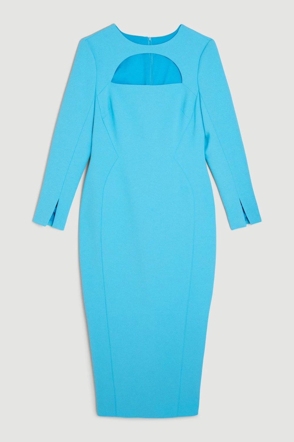 Karen Millen Tall Compact Stretch Cut Out Sleeved Pencil Dress - Image 4