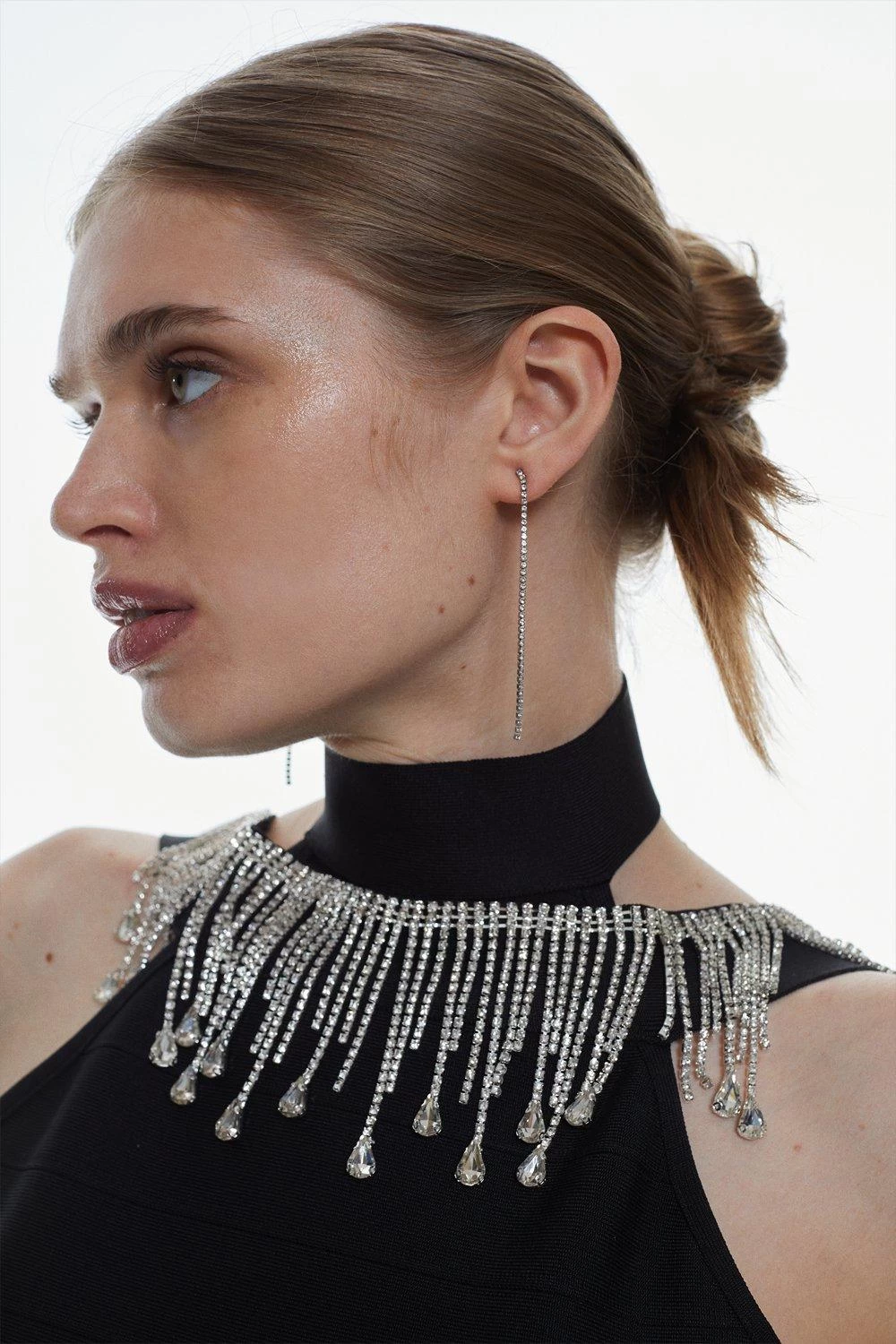 Karen Millen Bandage Diamante Trim Haltertop - Image 3