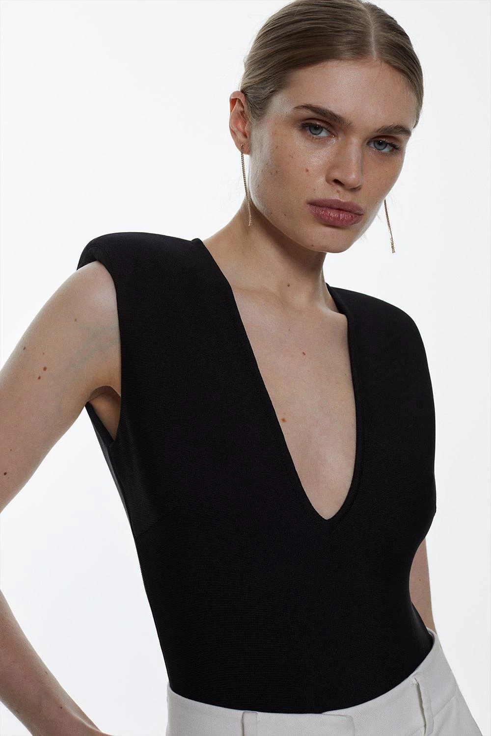 Karen Millen Bandage V Neck Thong Bodysuit - Image 4