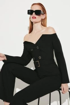 Karen Millen Clean Tailored Bardot Jumpsuit