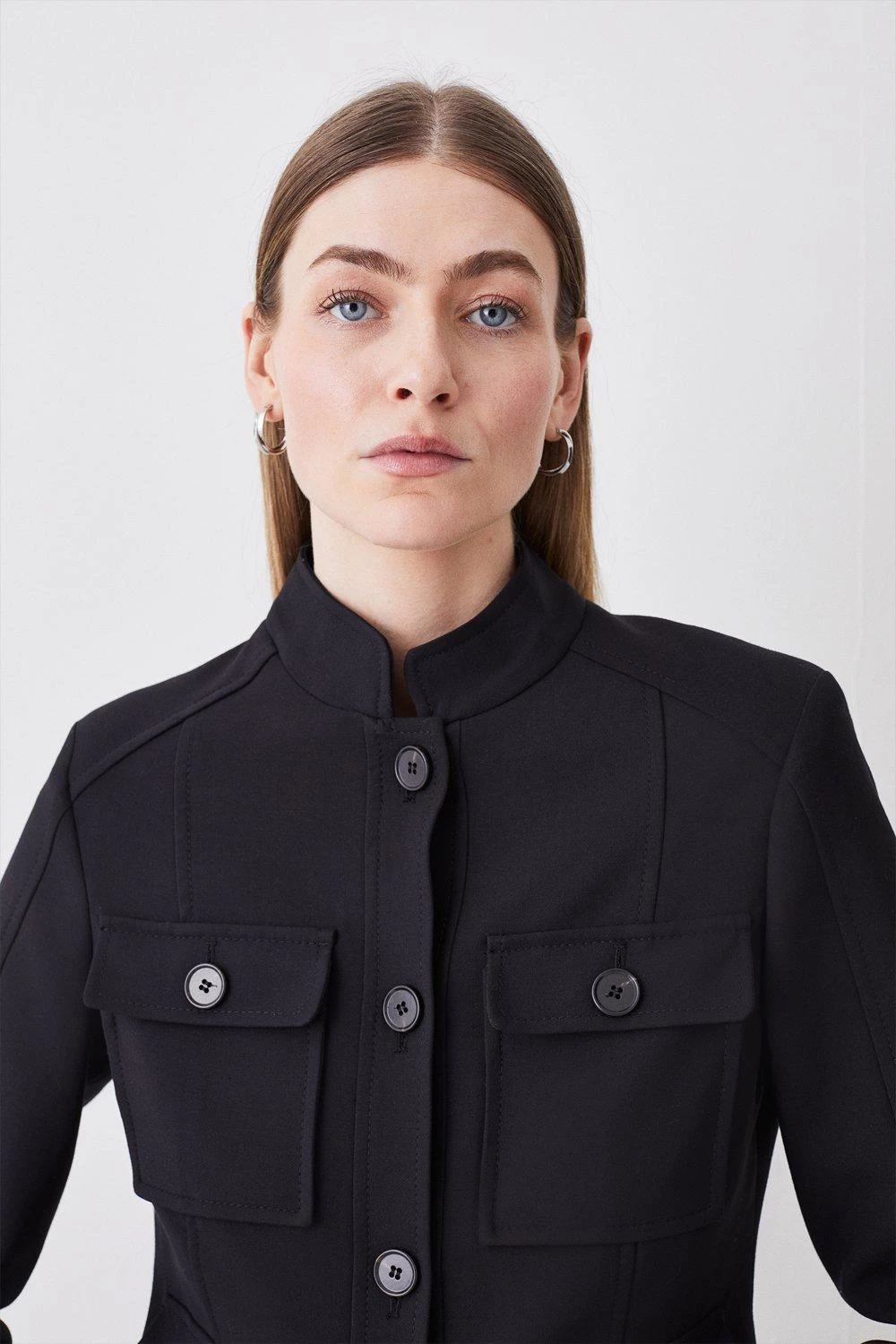 Karen Millen Compact Stretch Military Jacket - Image 4