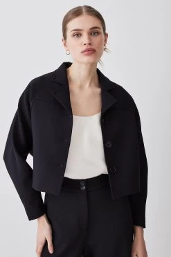 Karen Millen Compact Stretch Rounded Sleeve Jacket