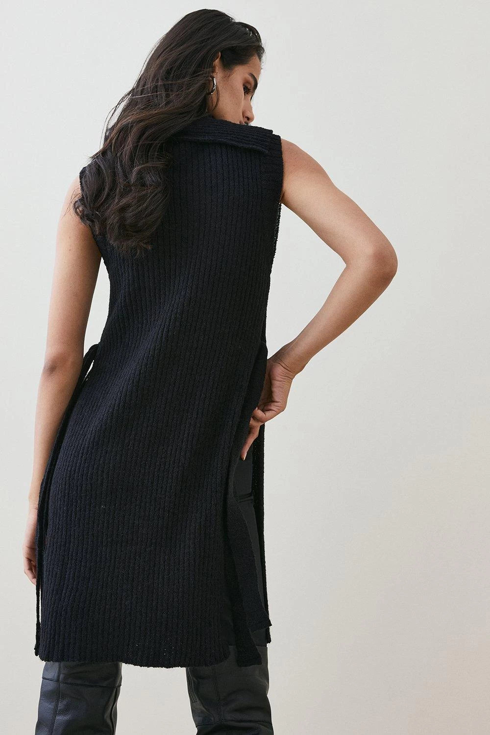 Karen Millen Cosy Roll Neck Tie Detail Tabard - Image 5