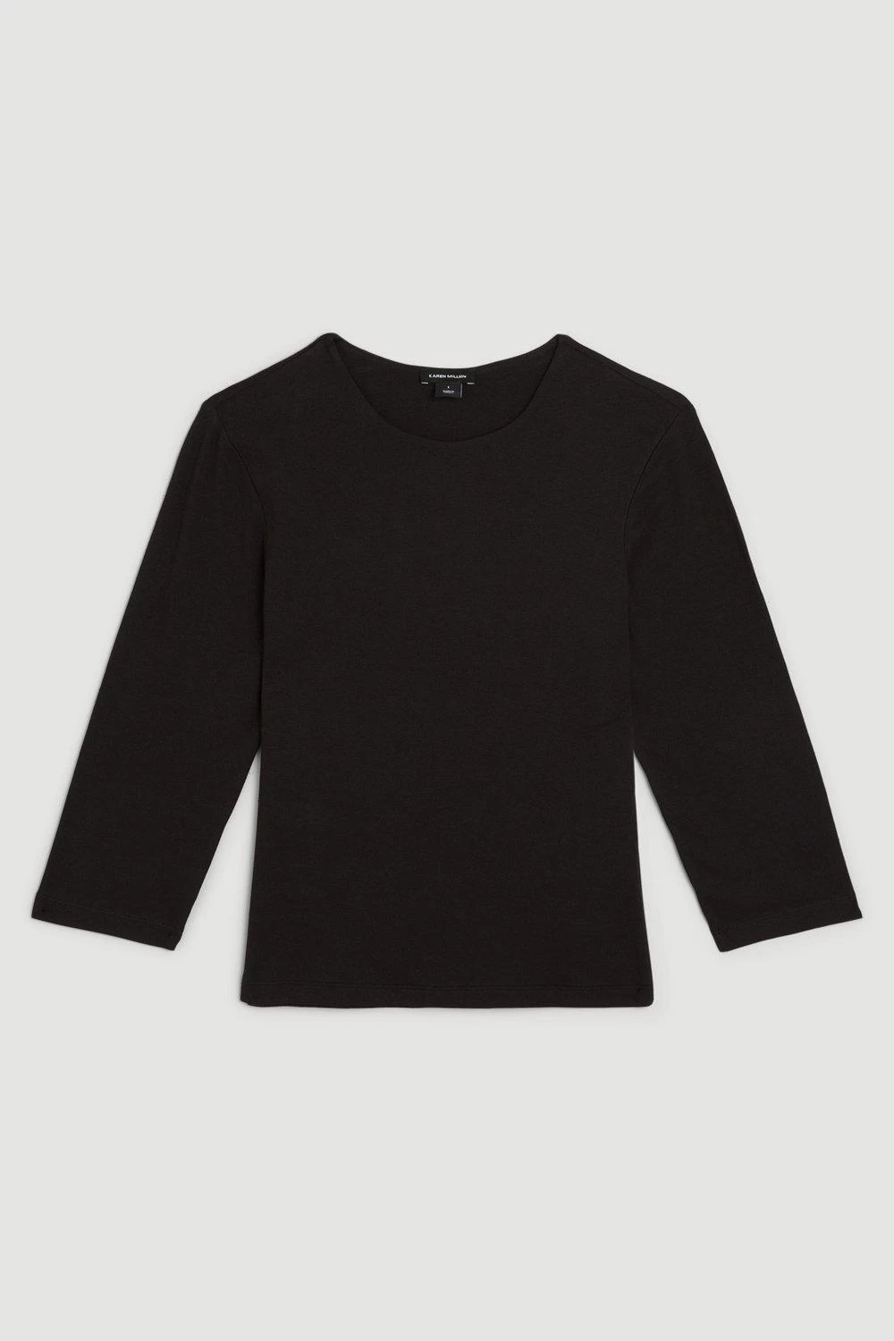 Karen Millen Cotton Stretch Jersey Crop T Shirt - Image 4