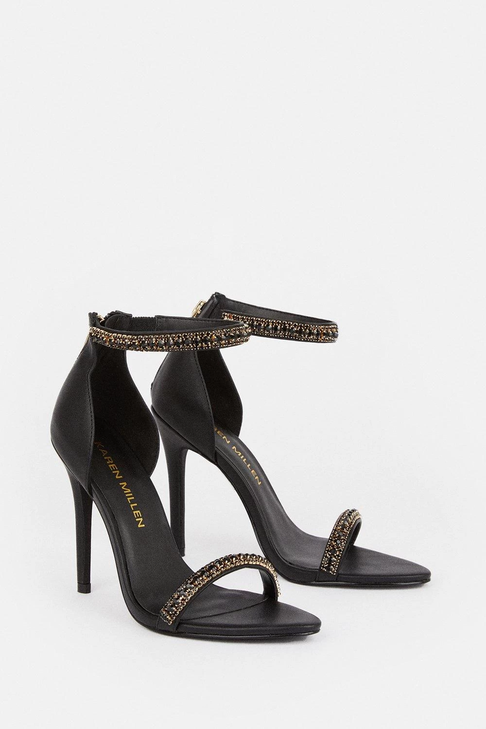 Karen Millen Double Diamante Strap Stiletto Heel - Image 2