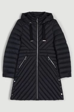 Karen Millen Down Filled Puffer Packable Midi Coat