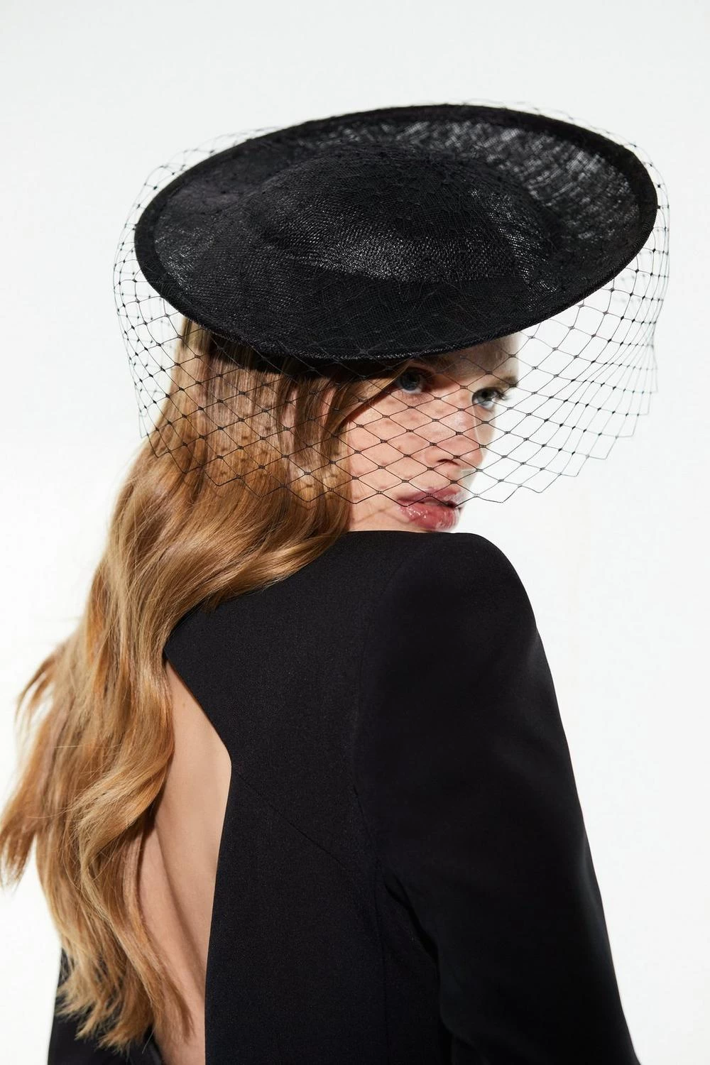 Karen Millen Emily-London Asymmetric Veiled Disc Fascinator