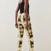 Karen Millen Italian Satin Baroque Print Slim Leg Trouser