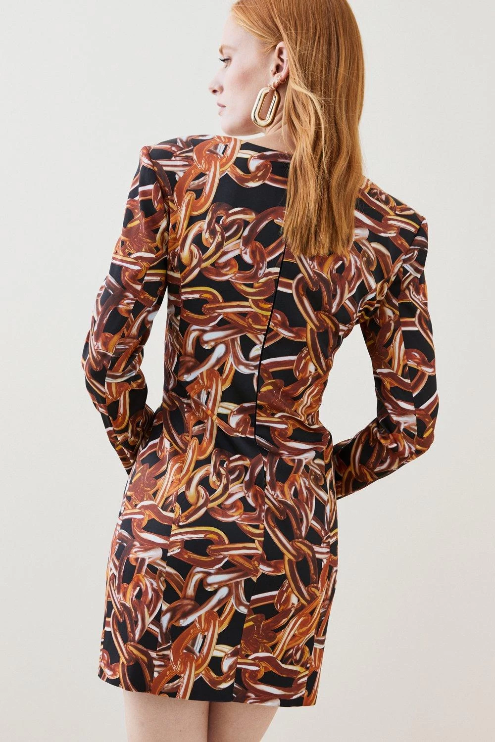 Karen Millen Italian Stretch Chain Print Mini Dress - Image 3