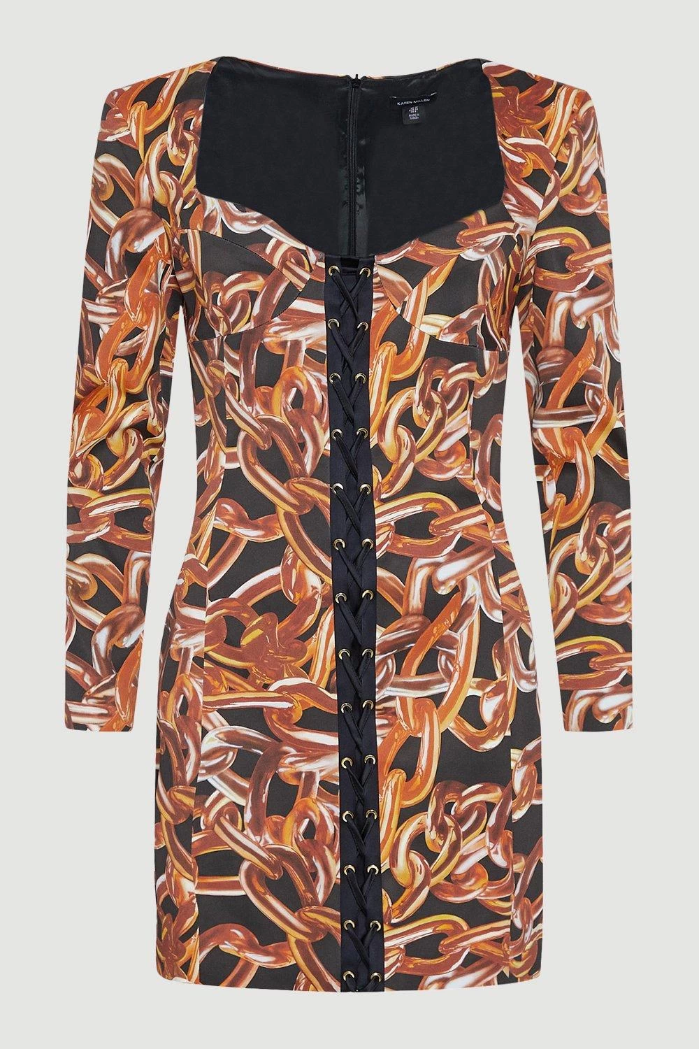 Karen Millen Italian Stretch Chain Print Mini Dress - Image 5