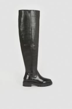 Karen Millen Leather Flat Over The Knee Boot