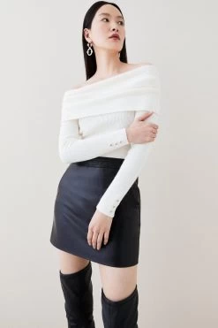 Karen Millen Leather Mini Skirt