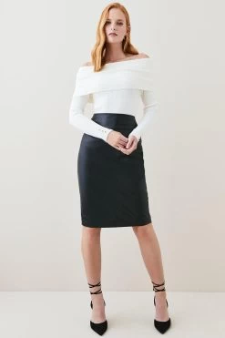 Karen Millen Leather Signature Pencil Skirt