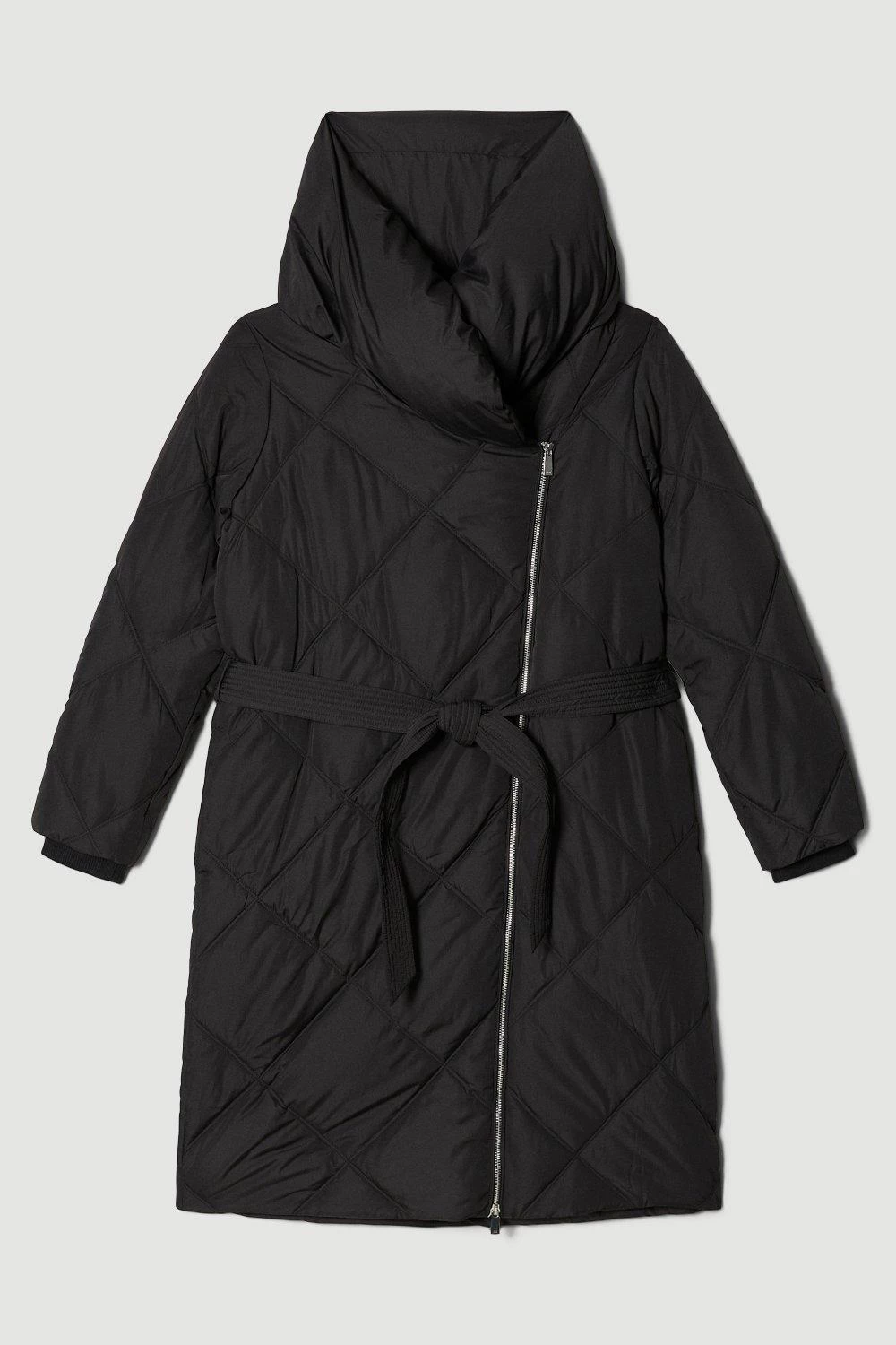 Karen Millen Long Quilted Shawl Collar Puffer Coat - Image 4