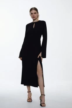 Karen Millen Long Sleeve Column Maxi Dress