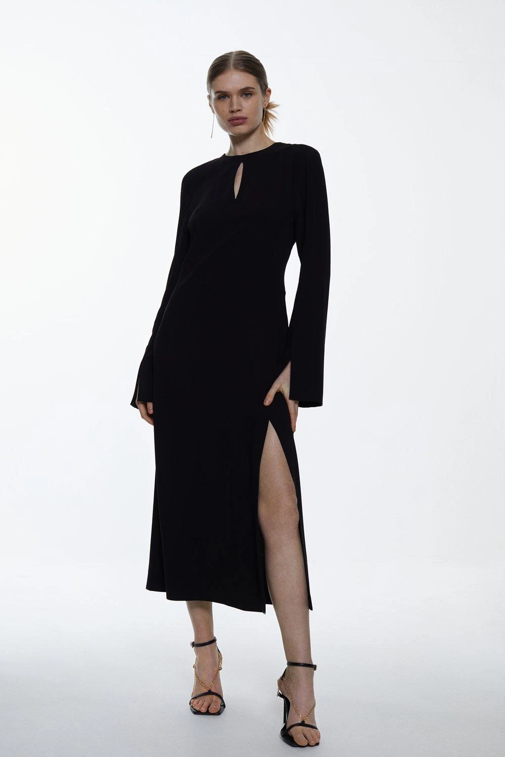 Karen Millen Long Sleeve Column Maxi Dress