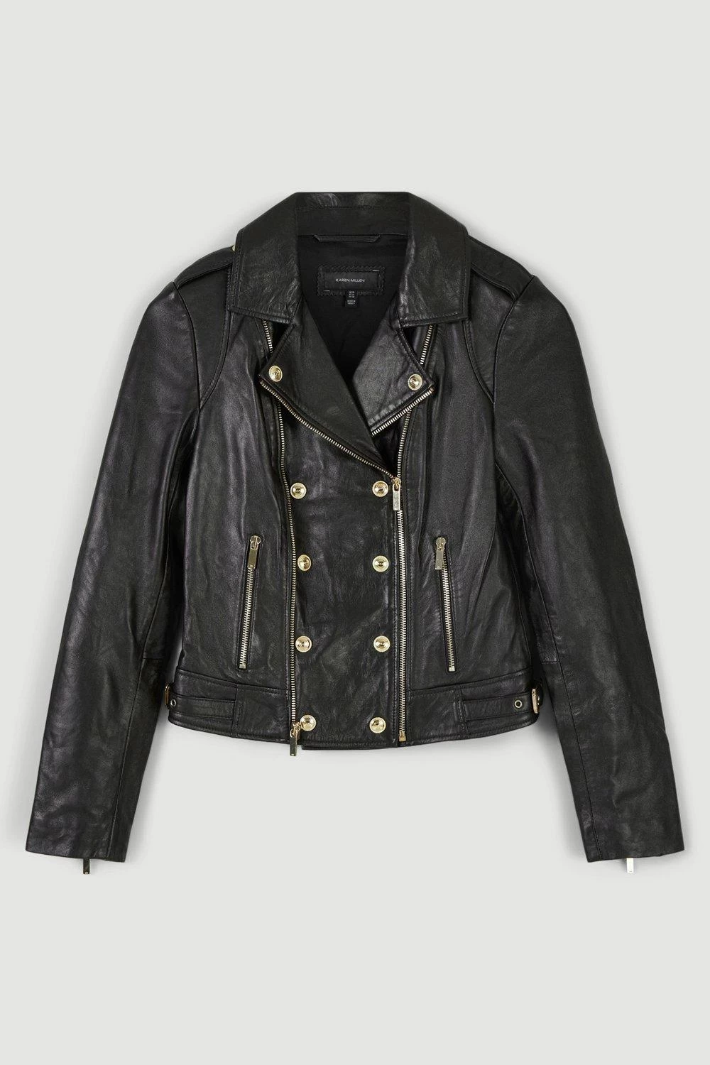 Karen Millen Military Leather Biker
