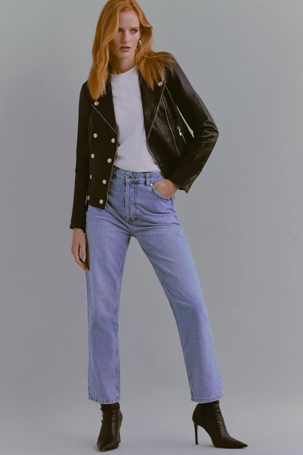 Karen Millen Military Leather Biker - Image 2