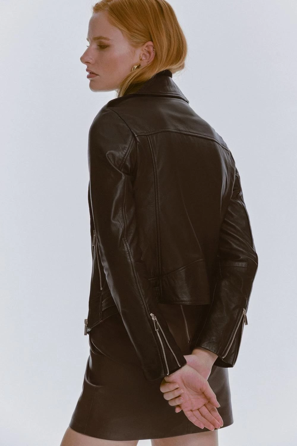 Karen Millen Military Leather Biker - Image 3