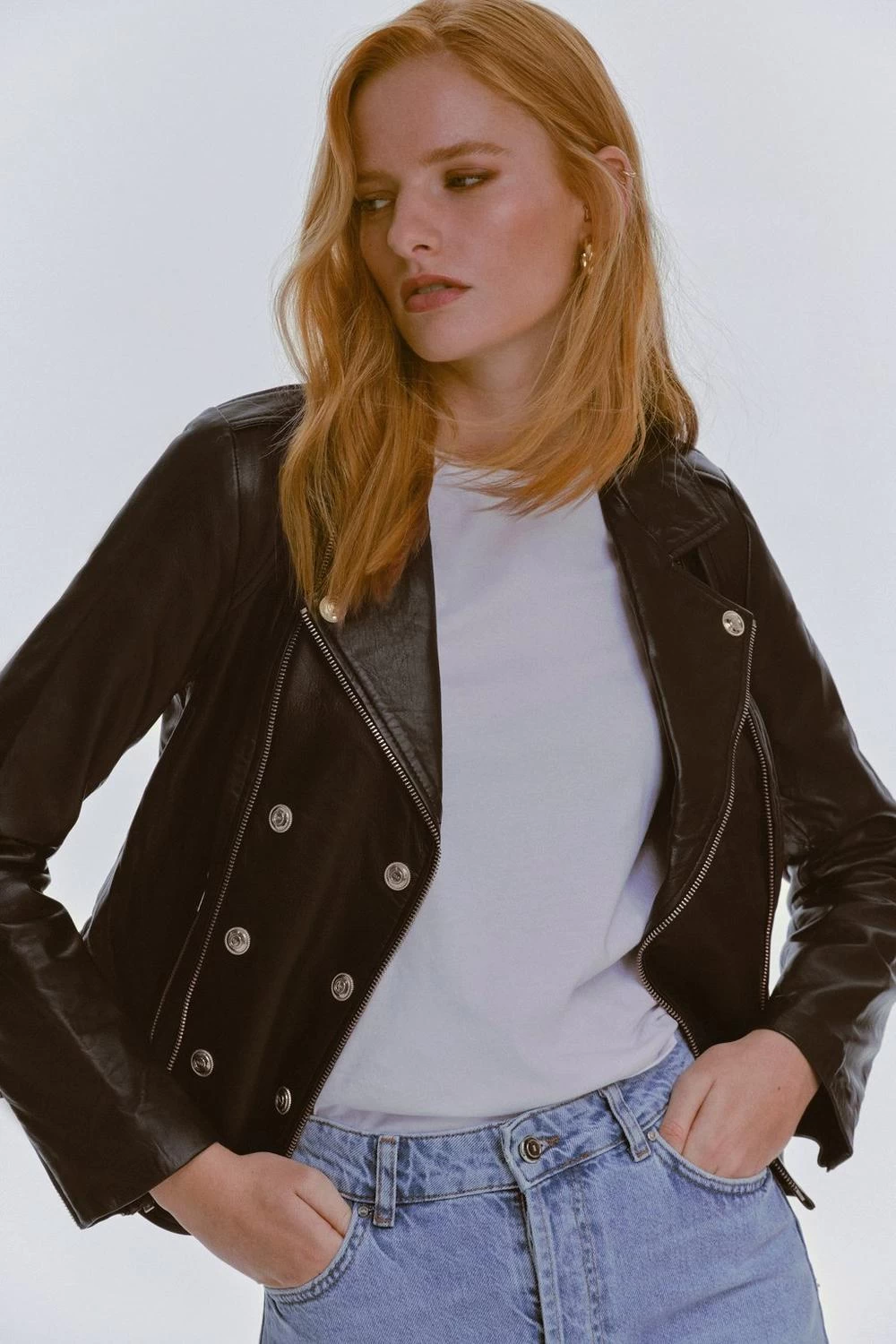 Karen Millen Military Leather Biker - Image 4