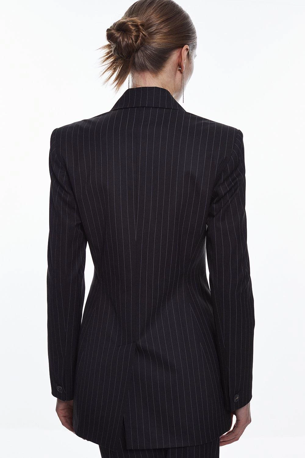 Karen Millen Pinstripe High Break Point Blazer - Image 5