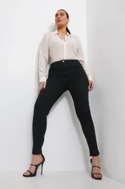 Karen Millen Plus Size Mid Rise Slim Leg Jeans