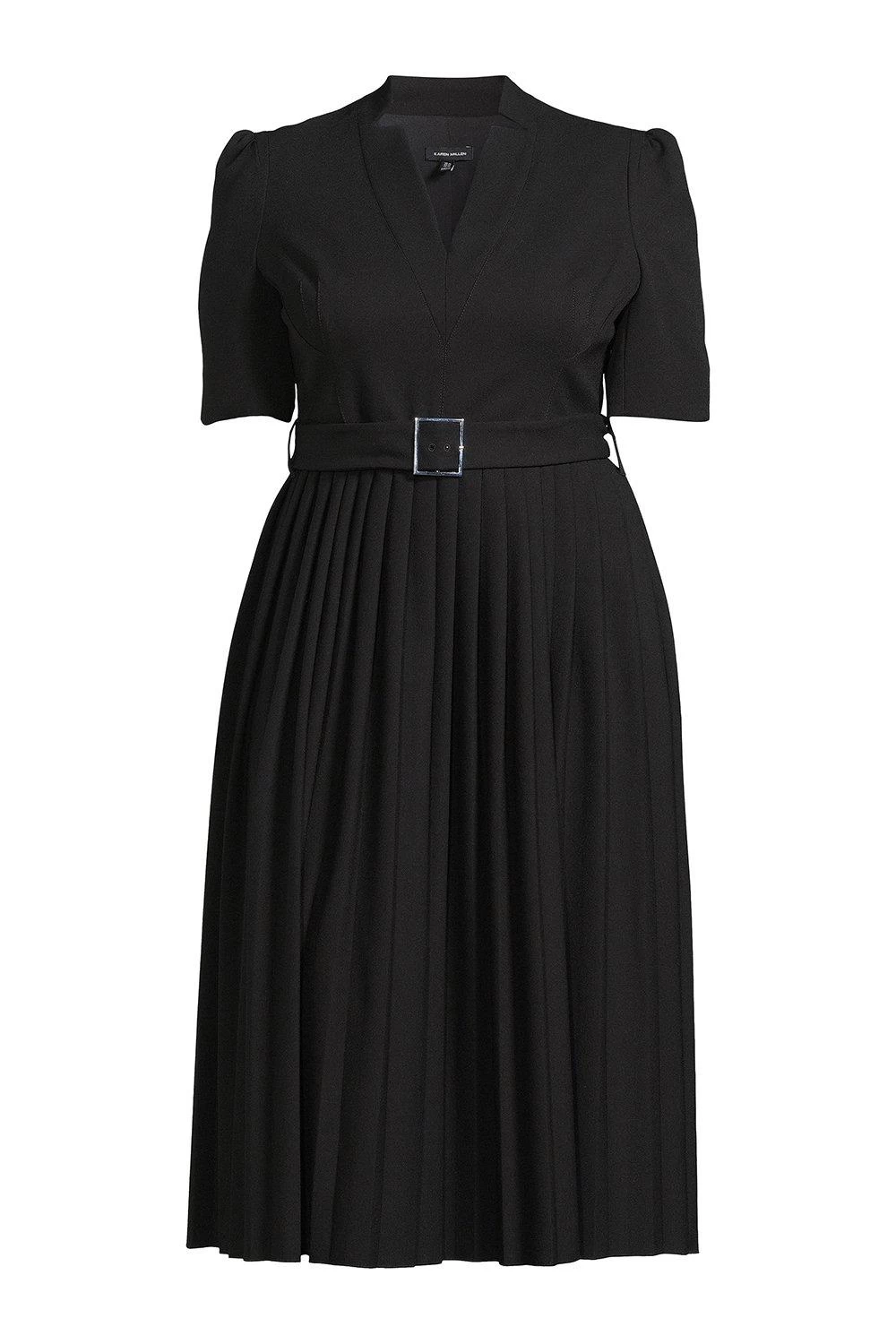 Karen Millen Plus Size Structured Crepe Forever Pleat Dress
