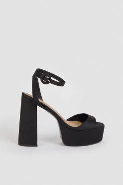 Karen Millen Satin 70s Platform Sandal