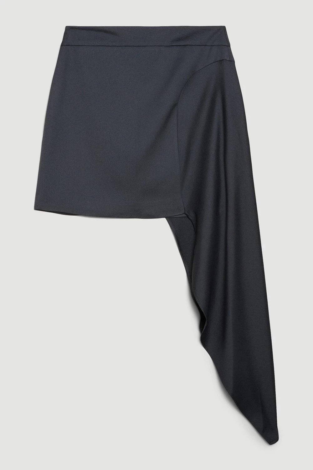 Karen Millen Satin Back Crepe Side Drape Mini Skirt - Image 3