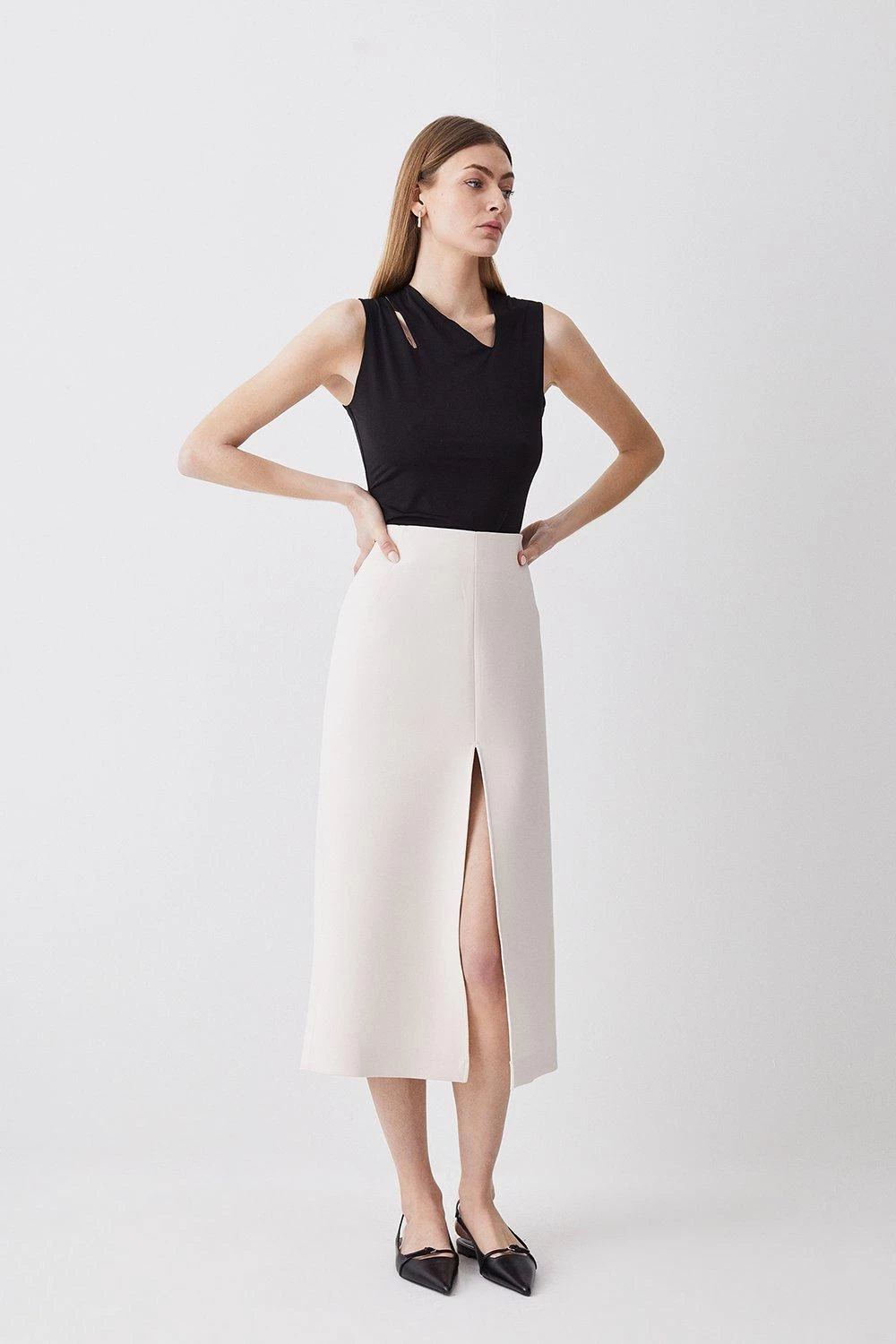 Karen Millen Slinky Asymmetric Detail Top - Image 2