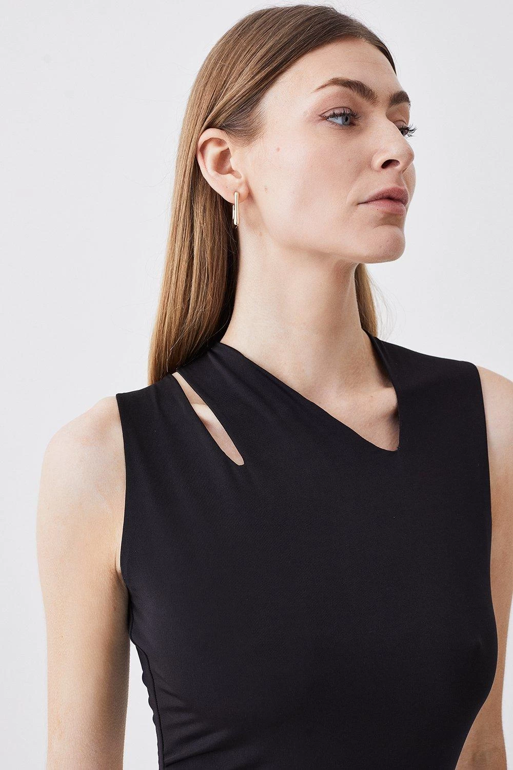 Karen Millen Slinky Asymmetric Detail Top - Image 3