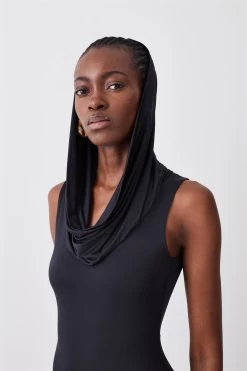 Karen Millen Slinky Jersey Dramatic Cowl Sleeveless Midaxi Dress