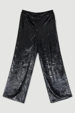 Karen Millen Slinky Velvet Wide Leg Tailored Trouser