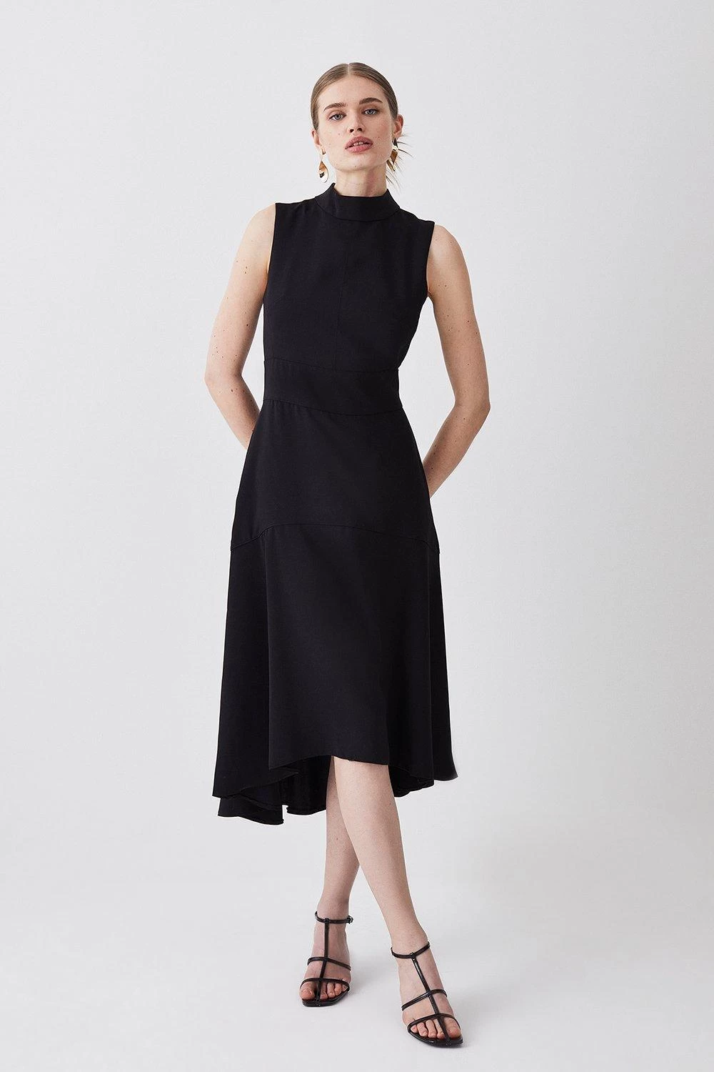 Karen Millen Soft Tailored High Low Midi Dress - Image 3