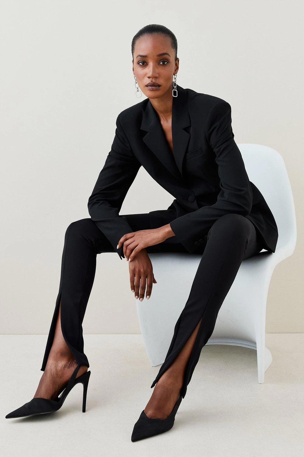 Karen Millen Strong Shoulder Single Breasted Blazer - Image 3