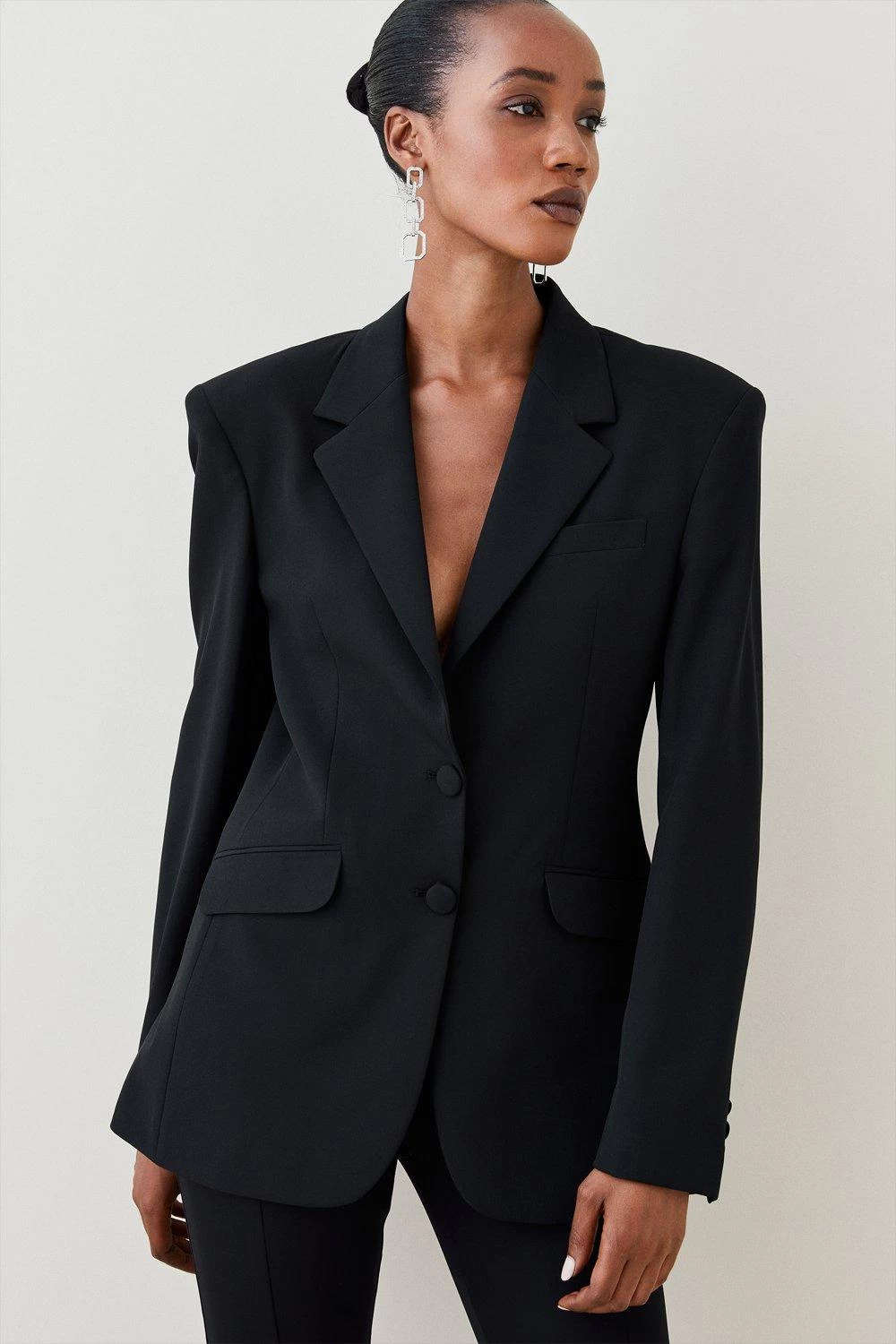 Karen Millen Strong Shoulder Single Breasted Blazer - Image 4