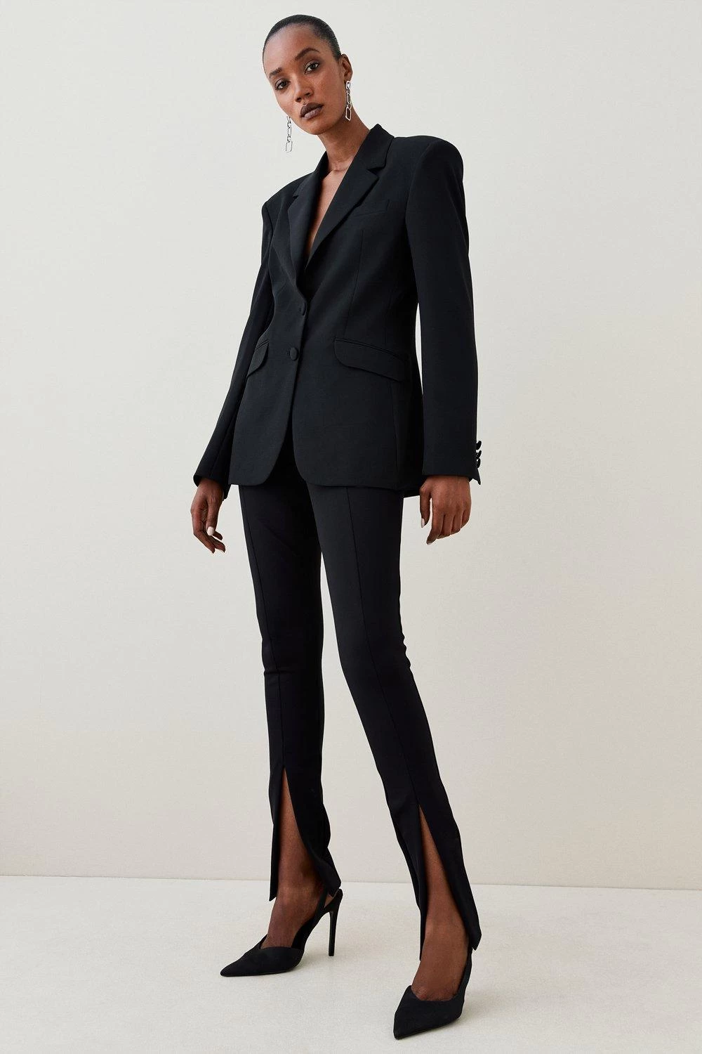 Karen Millen Strong Shoulder Single Breasted Blazer - Image 5