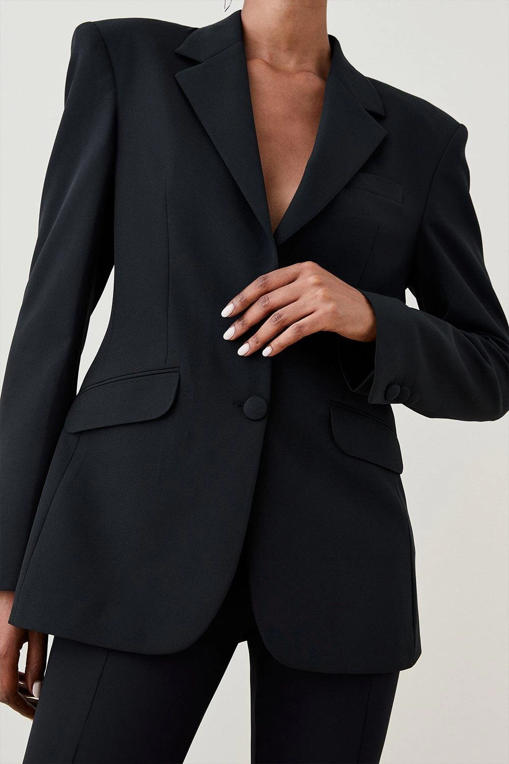 Karen Millen Strong Shoulder Single Breasted Blazer