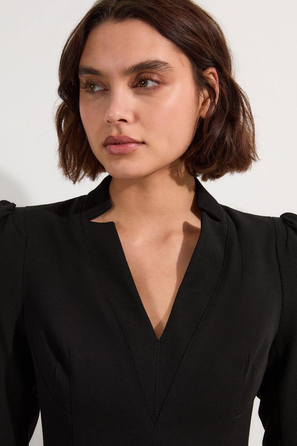 Karen Millen Structured Crepe Belted Forever Midi Dress - Image 2