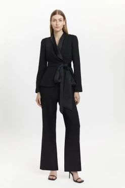 Karen Millen Tailored Blazer Tie Waist Jumpsuit