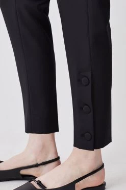Karen Millen Tailored Slim Leg Button Hem Trousers