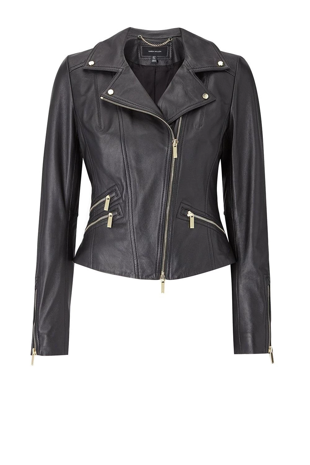 Karen Millen Tall Leather Signature Biker Jacket - Image 3