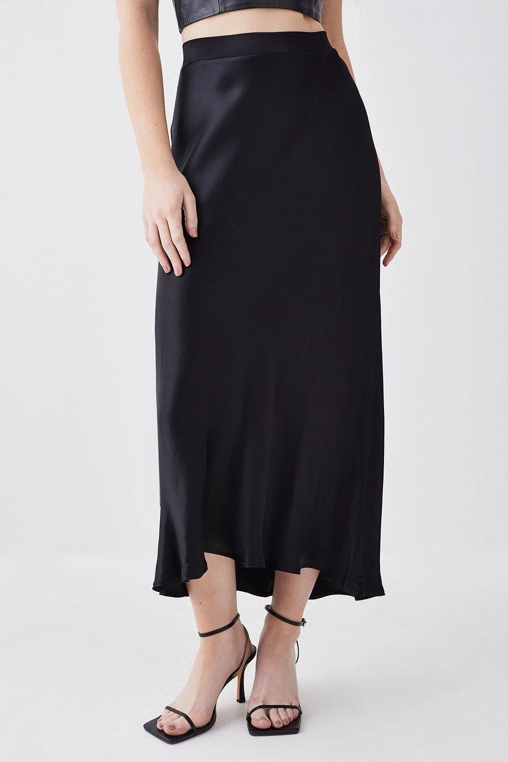 Karen Millen Tall Satin Viscose Woven Skirt - Image 4