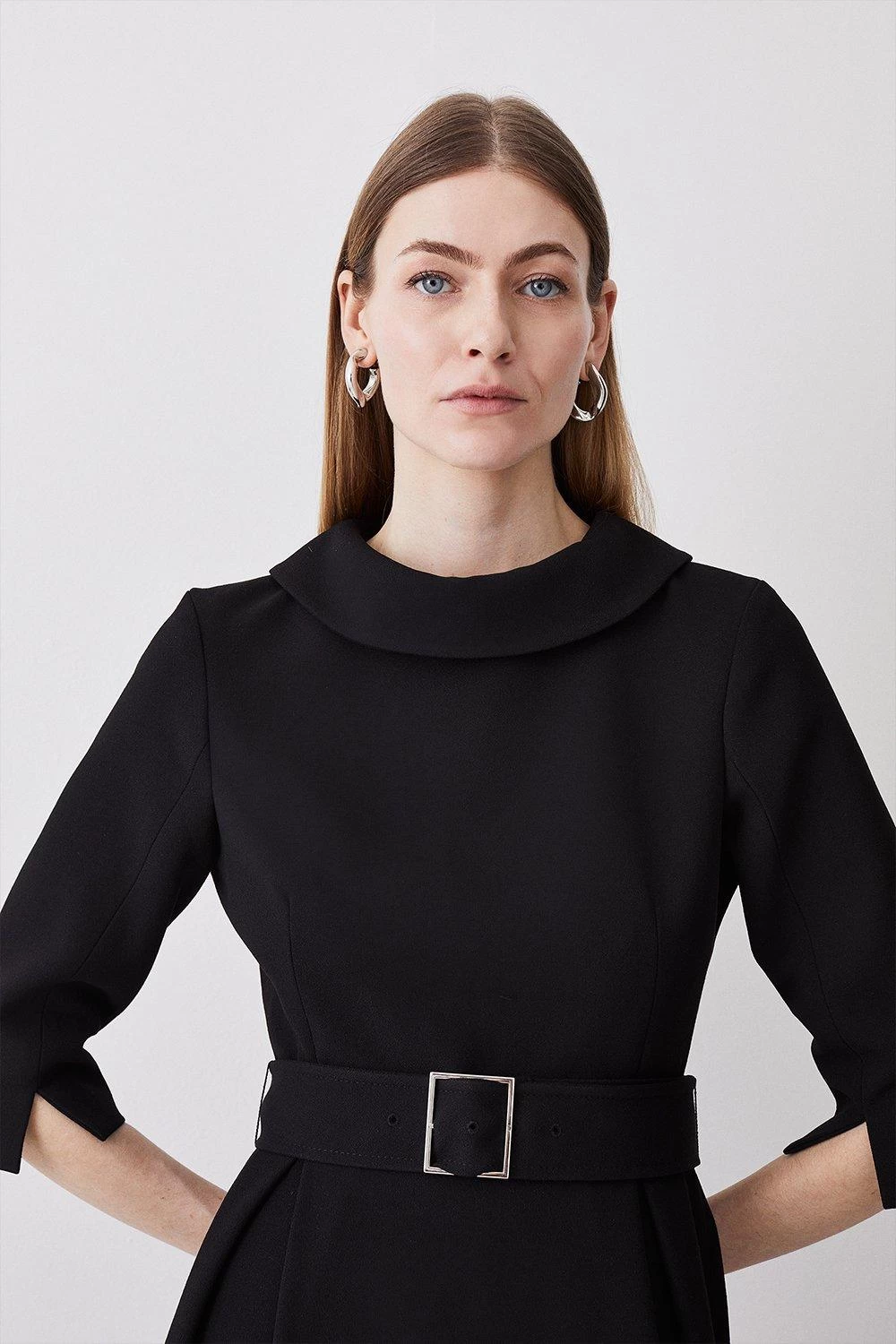 Karen Millen Tall Structured Crepe Midi Dress - Image 5