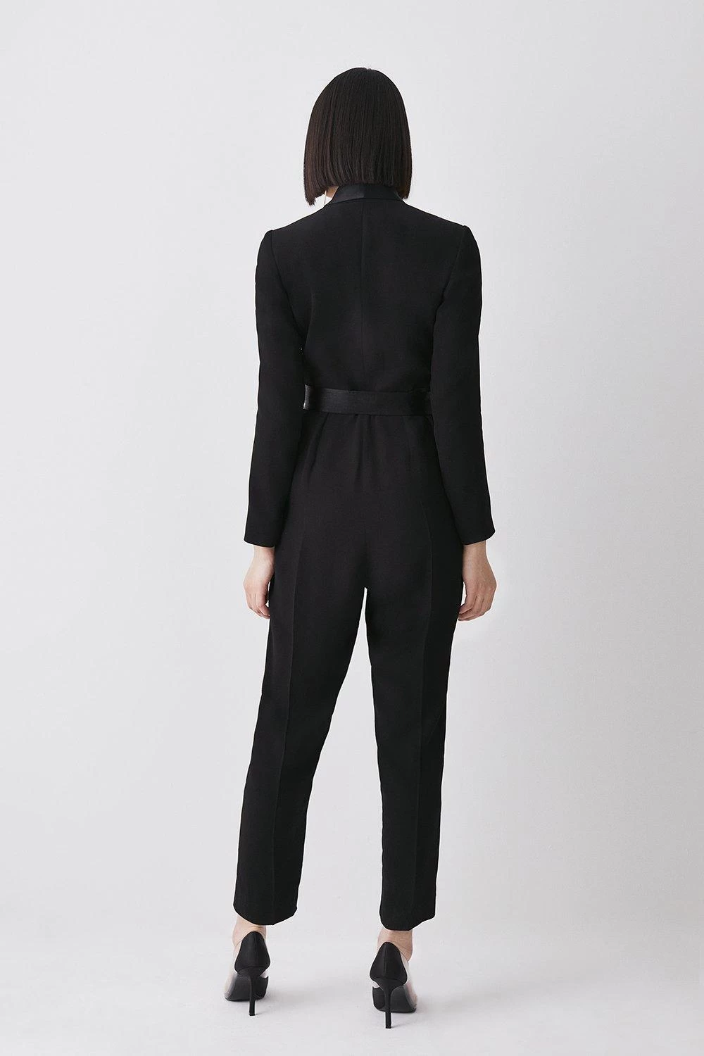 Karen Millen Tuxedo Belted Wrap Jumpsuit - Image 4