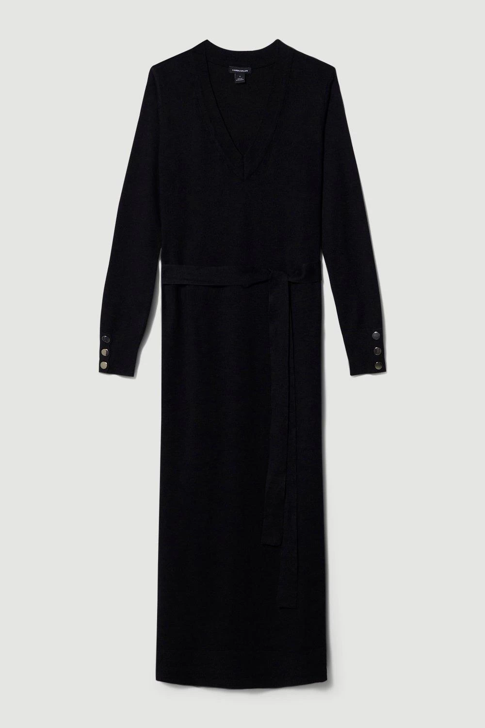 Karen Millen Viscose Blend Knit Belted Slouchy Midi Dress