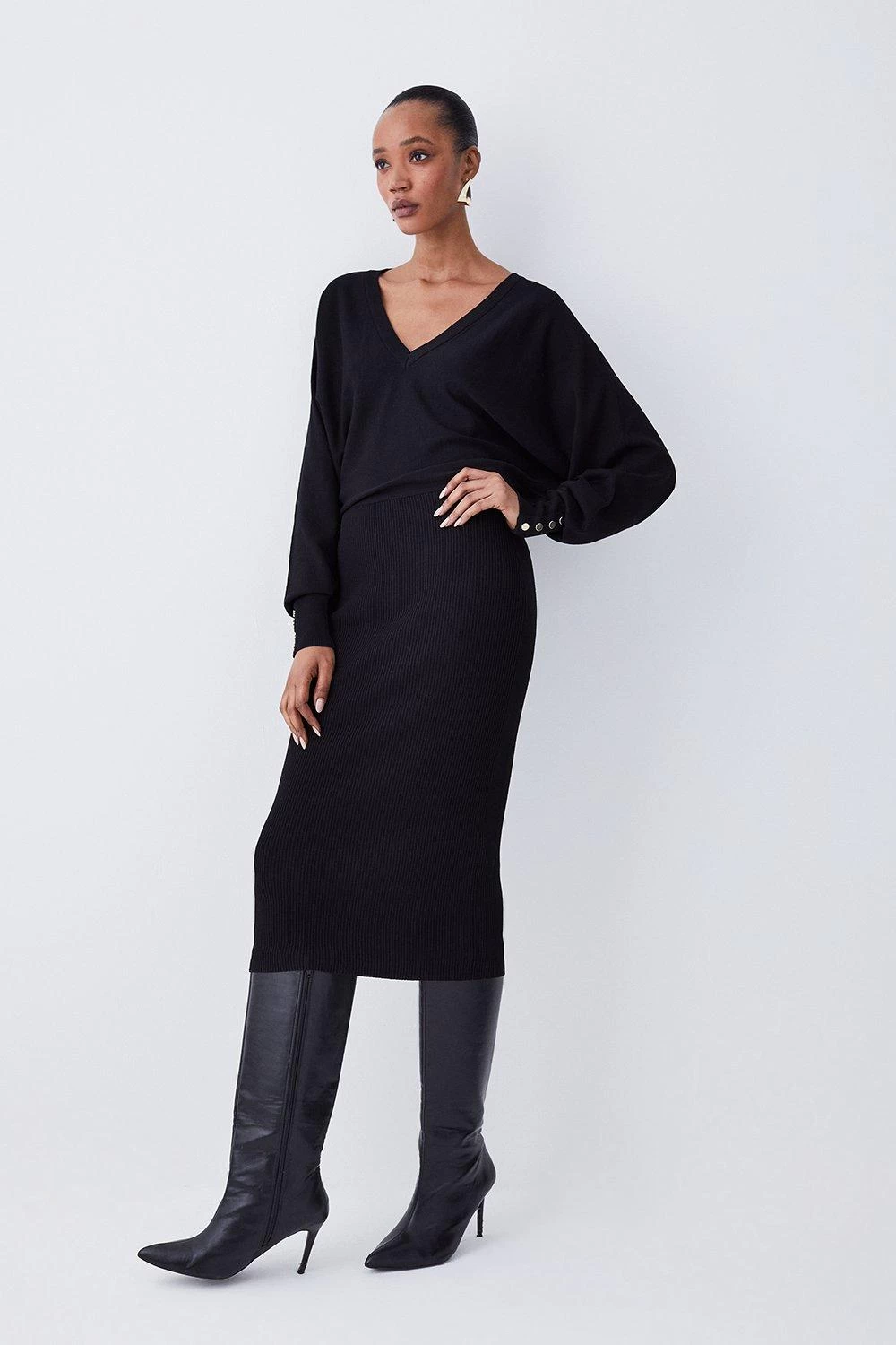 Karen Millen Viscose Blend Knit Midi Dress - Image 3