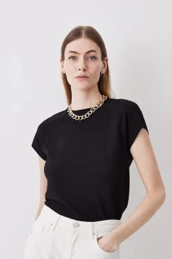 Karen Millen Viscose Blend Knitted T-shirt