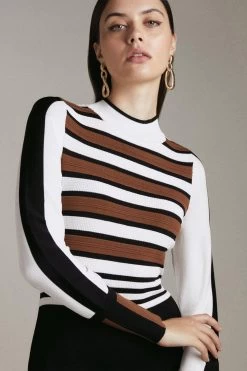 Karen Millen Bold Stripe Knit Dress