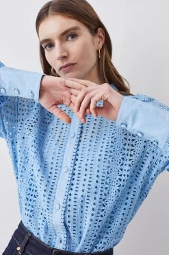 Karen Millen Cotton Broderie Blouse